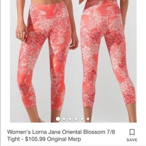 Lorna Jane Oriental Blossom 7/8 Tight, Small
